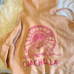 Coachella cropped pink hoodie
